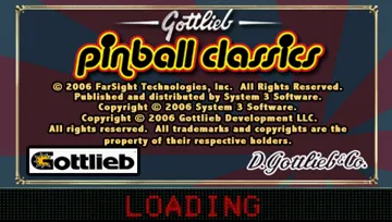 Gottlieb Pinball Classics (EU) screen shot title